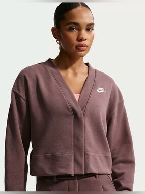 Nike Mauve/Pink V-Neck Zip Sweatshirt Jacket